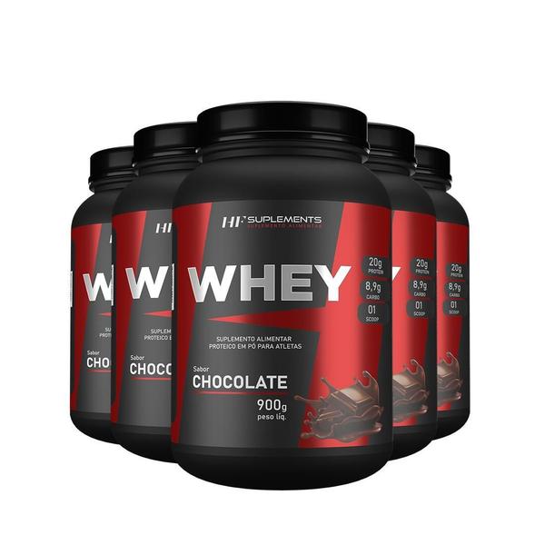 Imagem de 5X Whey Protein De Chocolate 900G Hf Suplements