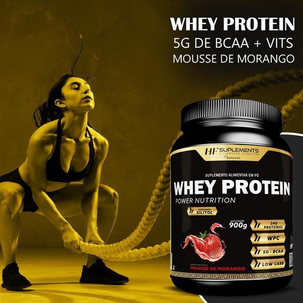 Imagem de 5X Whey Protein Power Nutrition Morango Hf Suplementos