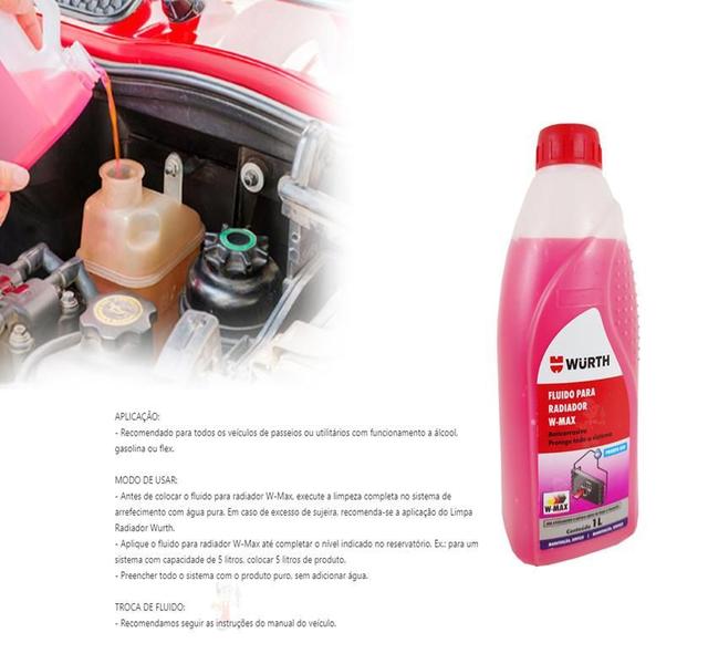 Imagem de 6 Aditivo fluido Para Radiador liquido de arrefecimento rosa proteção automotiva wurth o melhor