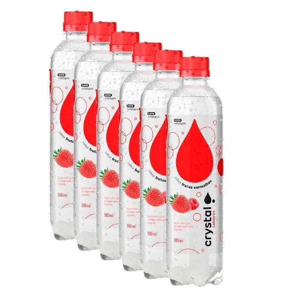 Imagem de 6 Água Crystal Sparkling Gaseificada Sabores Frutas 510 Ml