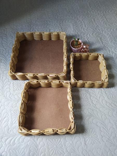 6 Bandeja cesta cesto de pães café da manhã artesanato mineiro quadrada kit para mesa cozinha - NA - Decoração Rústica Imagem de 6 Bandeja cesta cesto de pães café da manhã artesanato mineiro quadrada kit para mesa cozinha
