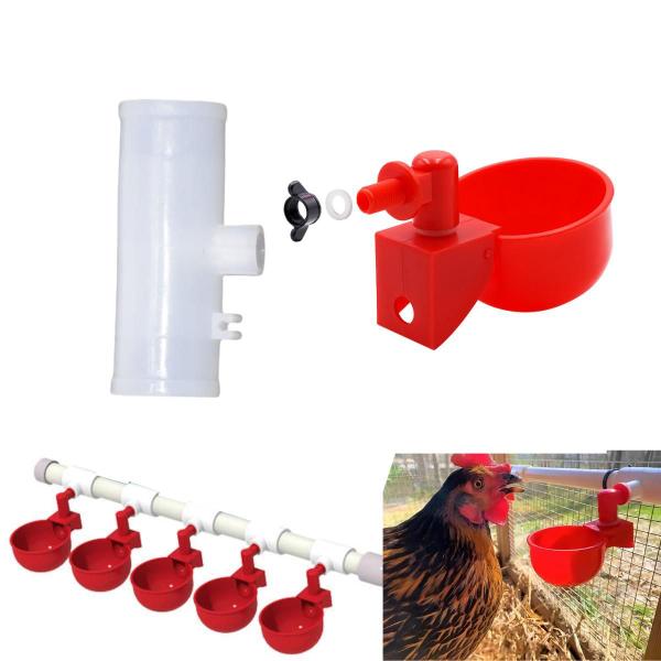 Imagem de 6 Bebedouro Copo 65ml T Conector 20mm Aves  Galinha galo