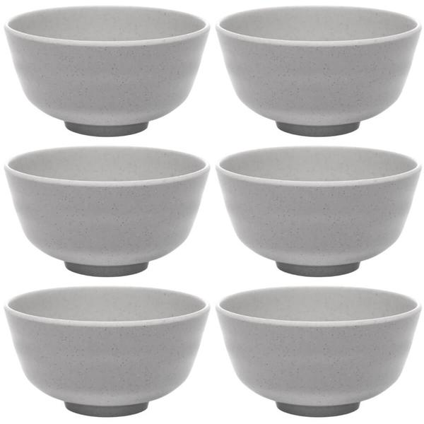 Imagem de 6 Bowls Cumbucas de Melamina 350ml Lyor Yakisoba Cereal Tóquio Granilite Cinza