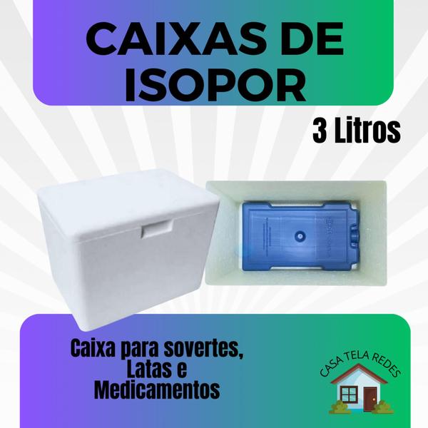 Imagem de 6 Caixas de Isopor EPS 3 litros para latas, sorvetes e medicamentos