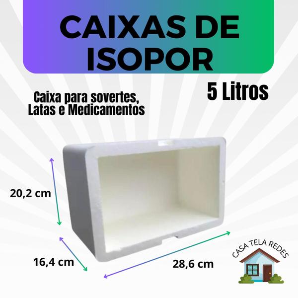 Imagem de 6 Caixas de Isopor EPS 5 litros para Gelo, refrigerante, latas, sorvetes e medicamentos