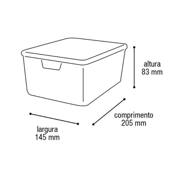 Imagem de 6 Cestos Organizador 2 Litros Caixa Multiuso pequena c/Tampa