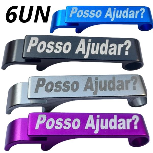 Imagem de 6 Chaveiros Personalizados a Laser Abridor de Garrafa e Latinha Colorido Posso Ajudar