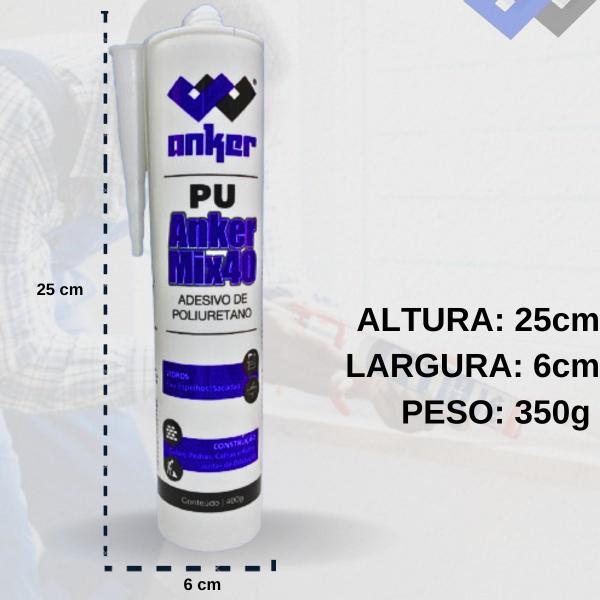 Imagem de 6 Cola Pu 40 Profissional Placa Revestimento Pvc 3d