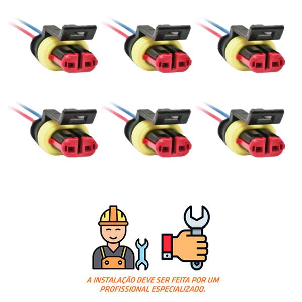 Imagem de 6 Conector Chicote Lanterna LED Lateral Carreta 2 vias