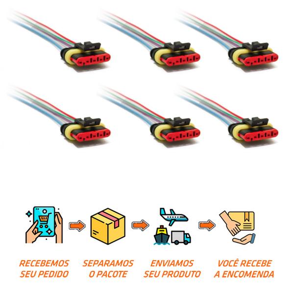 Imagem de 6 Conector Chicote Lanterna LED Lateral Librelato 5 vias