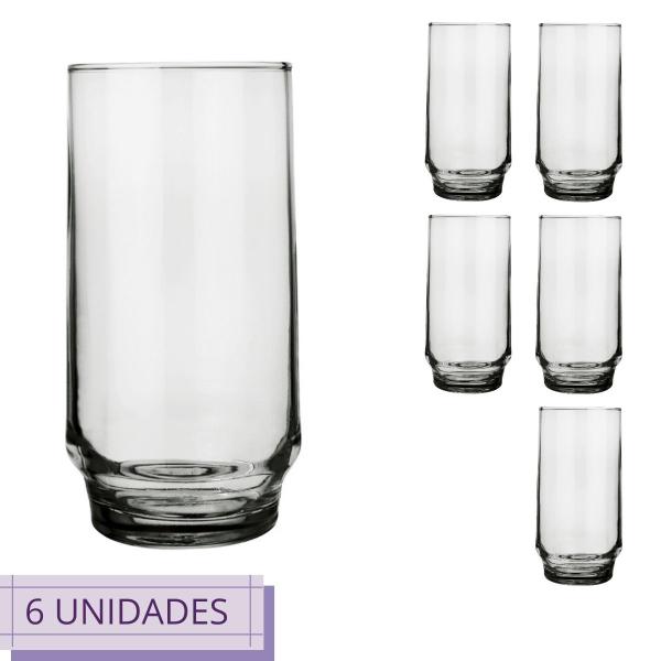 Imagem de 6 Copos 410ml Transpatente Lights Mesa Nadir Drinks Finos