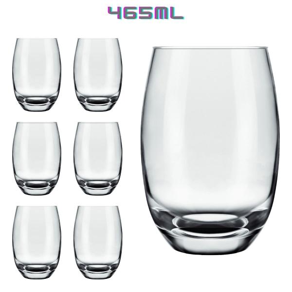 Imagem de 6 Copos Aruba 465ml Nadir Vidro Transparente Drinks Luxo