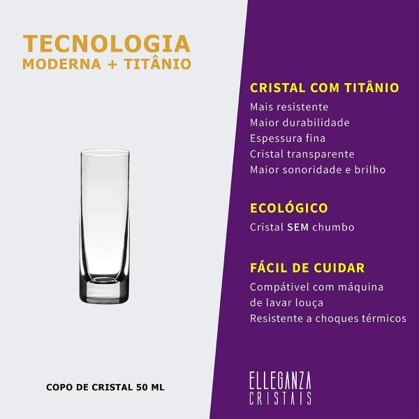 Imagem de 6 Copos De Cristal Para Vodka 50 Ml Linha Barline Bohemia