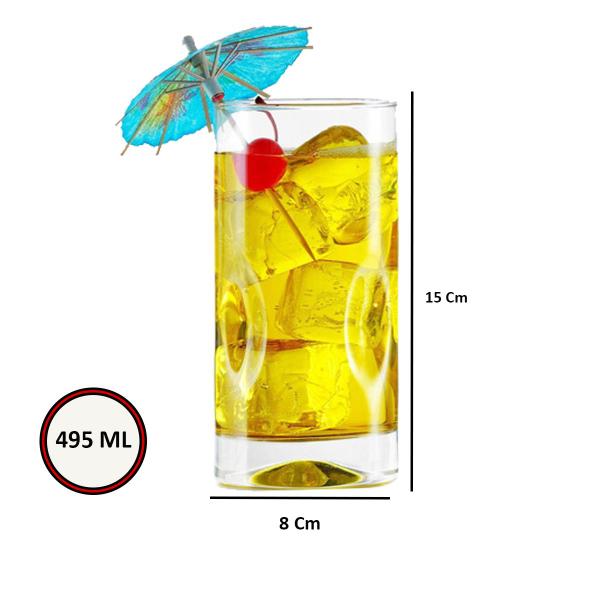 Imagem de 6 Copos De Vidro Pedrada Long Drink Agua Suco 495 ML