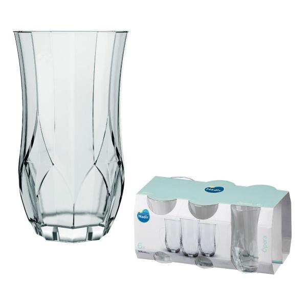 Imagem de 6 Copos Opera 360ml Nadir Vidro Transparente Drinks Luxo