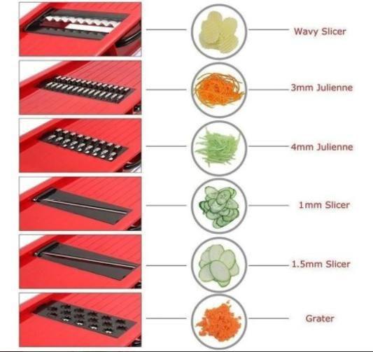 Imagem de 6 Em 1 Mandoline Slicer Nicer E Fatiador Cortador De Legumes