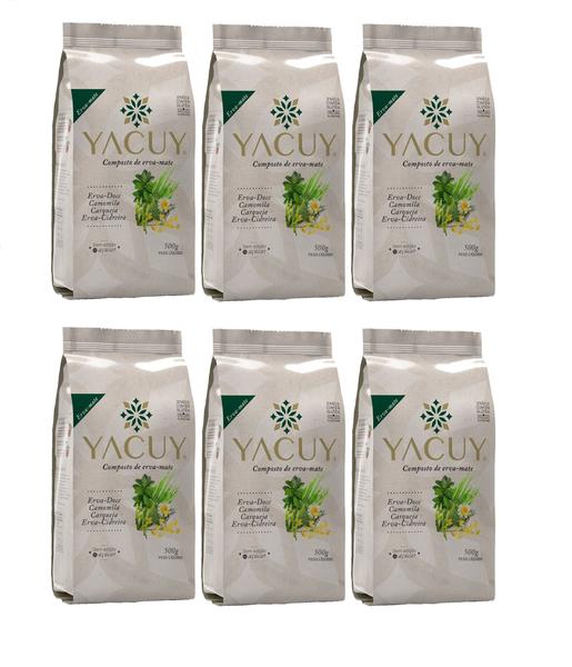 6 Erva Mate Chimarrão YACUY CAMOMILA CARQUEJA CIDREIRA 500G Imagem de 6 Erva Mate Chimarrão YACUY CAMOMILA CARQUEJA CIDREIRA 500G