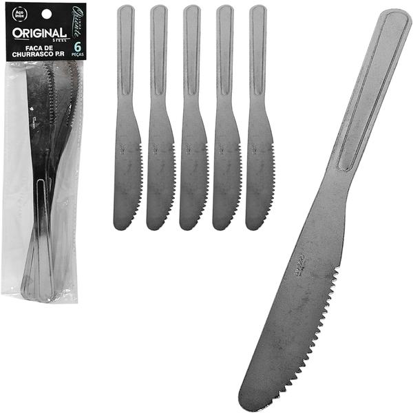 Imagem de 6 Facas de Churrasco Inox Oriente 21cm