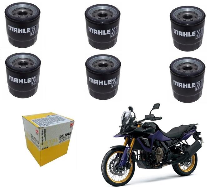 Imagem de 6 Filtros Óleo Metal Leve Mahle Suzuki Bandit Gsr Srad V Strom M800 OC1018