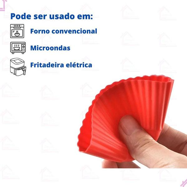 Imagem de 6 Formas Forminhas De Silicone Para Cupcake Muffin Quadrada 