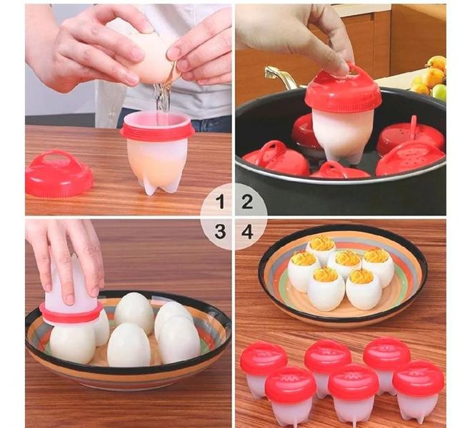 Imagem de 6 Forminhas de silicone P/ cozinhar Ovos - Magic Egg Boil