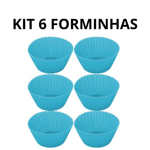 Imagem de 6 Forminhas Silicone Cupcake Mini Forma Bolo Muffin Petit Gateau Cozinha