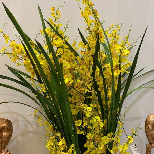 Imagem de 6 Galhos de orquídea chuva de prata flor artificial para decoração preços em Atacado - DE8855