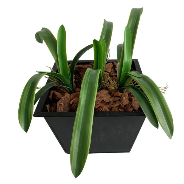 Imagem de 6 Galhos Plantas Artificiais Folhas de Orquídeas em Silicone Para Arranjos Decoração Linha Luxo DE3224