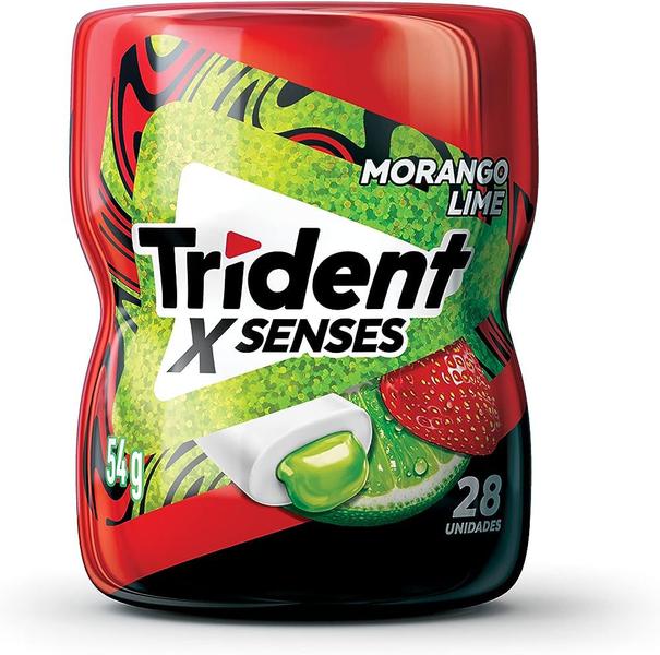 Imagem de 6 Goma Mascar Morango Lime Trident X Senses 28 Unidades 54g