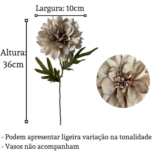 Imagem de 6 hastes flor Dalia qualidade e realismo flores artificiais artesanato decoração de casa e comercio - DE2721