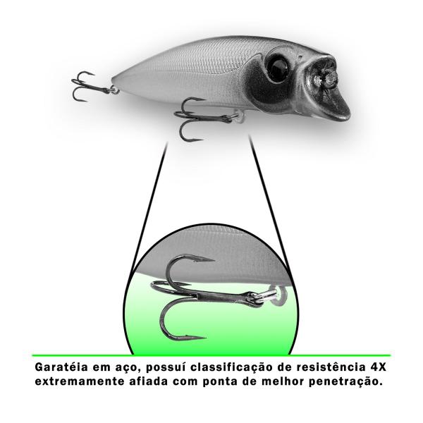 Imagem de 6 Iscas Artificiais Popper Superfície 9,2cm 12g Tipo Brava