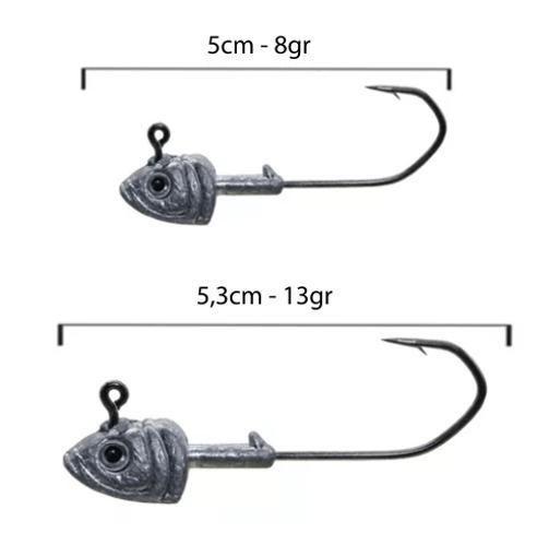 Imagem de 6 Iscas Artificial Pesca Soft Grub Silicone 2 Anzol Jig Head