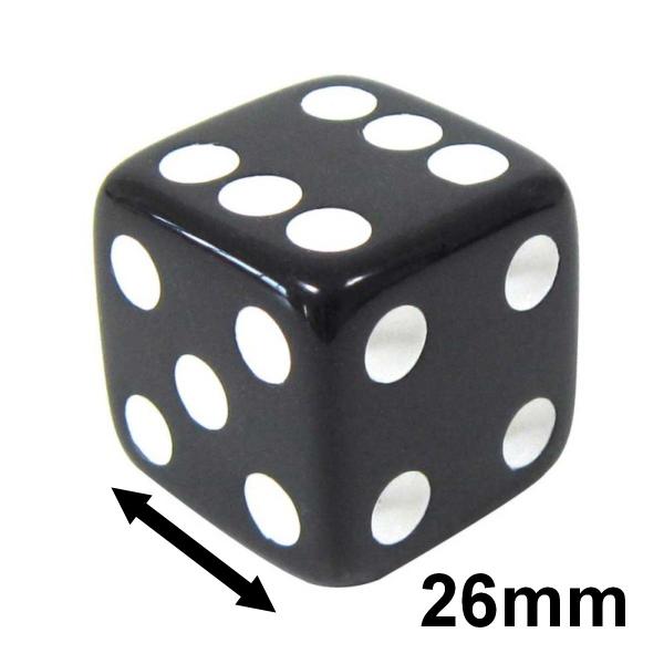 Imagem de 6 Jogo De Dado 26mm (2,6cm) EJ Games - Preto