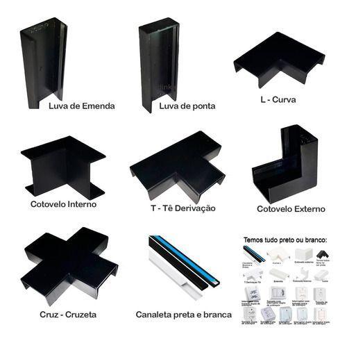 Imagem de 6 L Curva Acabamento   Canaletas Preta L 90  20x10mm