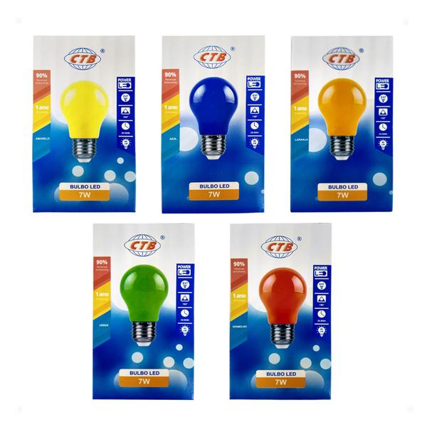 Imagem de 6 Lâmpadas LED A60 COLOR 7W Bivolt E27 Especial Decoração e Sputniks - VERMELHA