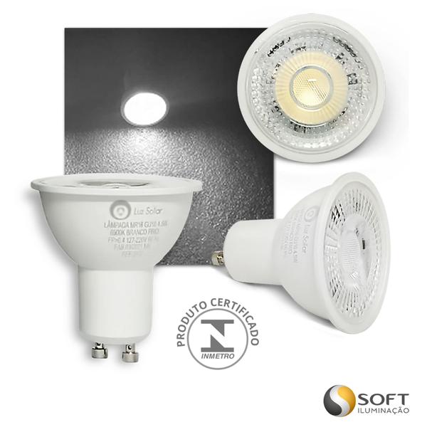 Imagem de 6 Lâmpadas LED Dicroica MR16 GU10 4,5W  Bivolt  Luz Branca Quente  Branca Neutra  Branca Fria