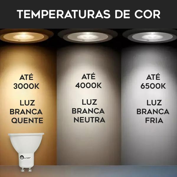 Imagem de 6 Lâmpadas LED Dicroica MR16 GU10 4,5W  Bivolt  Luz Branca Quente  Branca Neutra  Branca Fria