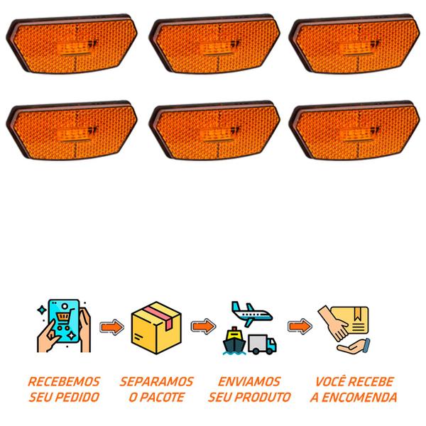 Imagem de 6 Lanterna Diamante Guerra LED Âmbar Saída Fios