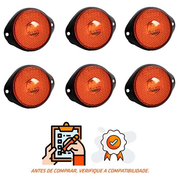 Imagem de 6 Lanterna Frontal Guerra LED Âmbar 65mm c/ Sup. - Conect.