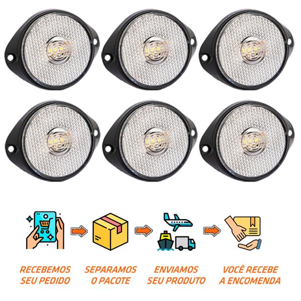 Imagem de 6 Lanterna Frontal Guerra LED Cristal 65mm c/ Sup. - Conect.