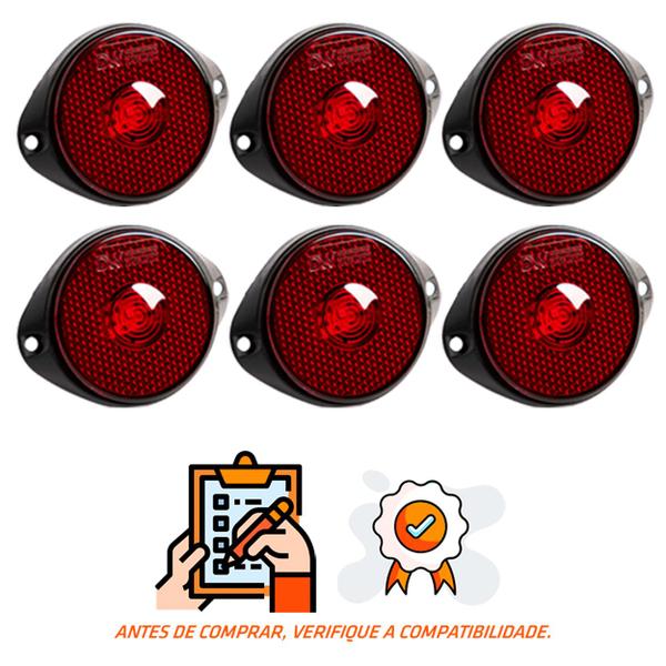 Imagem de 6 Lanterna Frontal Randon LED Rubi 65mm c/ Suporte - Fio