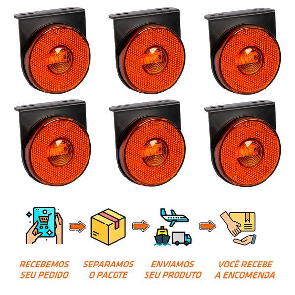 Imagem de 6 Lanterna Lateral Noma LED Âmbar 85mm c/ Suporte - Fio