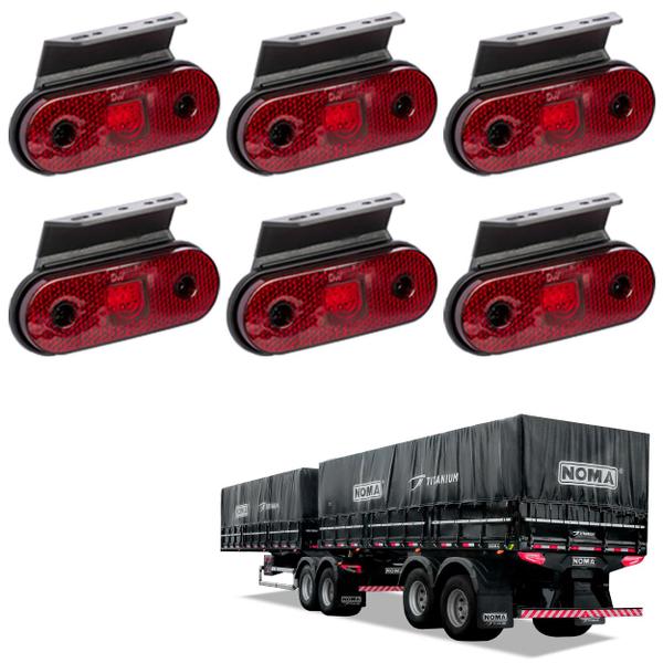 Imagem de 6 Lanterna Lateral Noma LED Rubi c/ Suporte - Fio