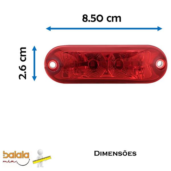 Imagem de 6 Lanterna Ônibus Caminhão Vigia Teto Cromada 2 LED 12V VM