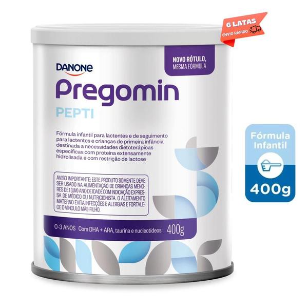 6 Latas -Pregomin Pepti -Formula Infantil Danone -400gr Imagem de 6 Latas -Pregomin Pepti -Formula Infantil Danone -400gr