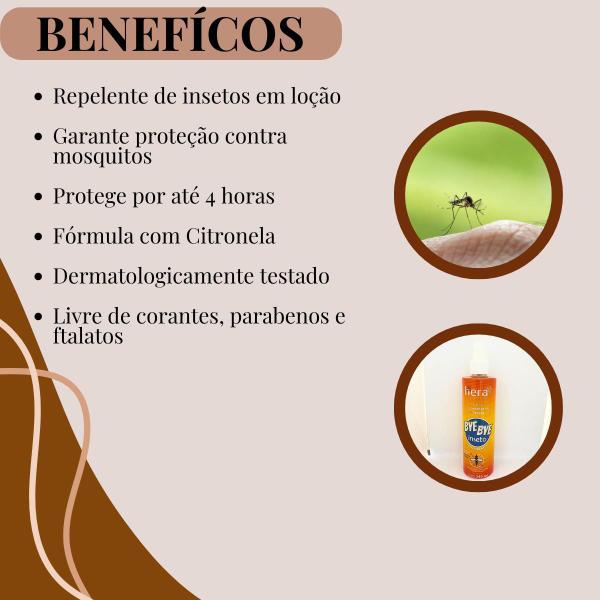 Imagem de 6 Loção Repelente de Insetos Hera Bye Bye Inseto com Citronela Spray 250ml