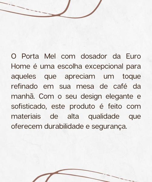 Imagem de 6 Meleira Para Mel Com Dosador 270ml Mesa Posta Café Da Manhã Euro Home