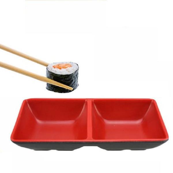 Imagem de 6 Molheira Dupla Porta Molho Shoyu p/ Sushi 120ml