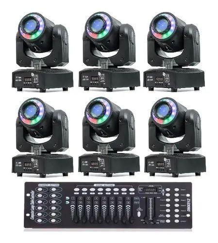 Imagem de 6 Moving Head Spot Led 60w 8 Cores + Fita Led + Mesa DMX 16CH