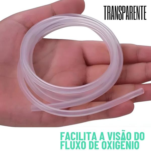 Imagem de 6 Mt Tubo Extensor Silicone puro Copo Oxigênio Emenda Mangueira extensão para emendar cânula nasal